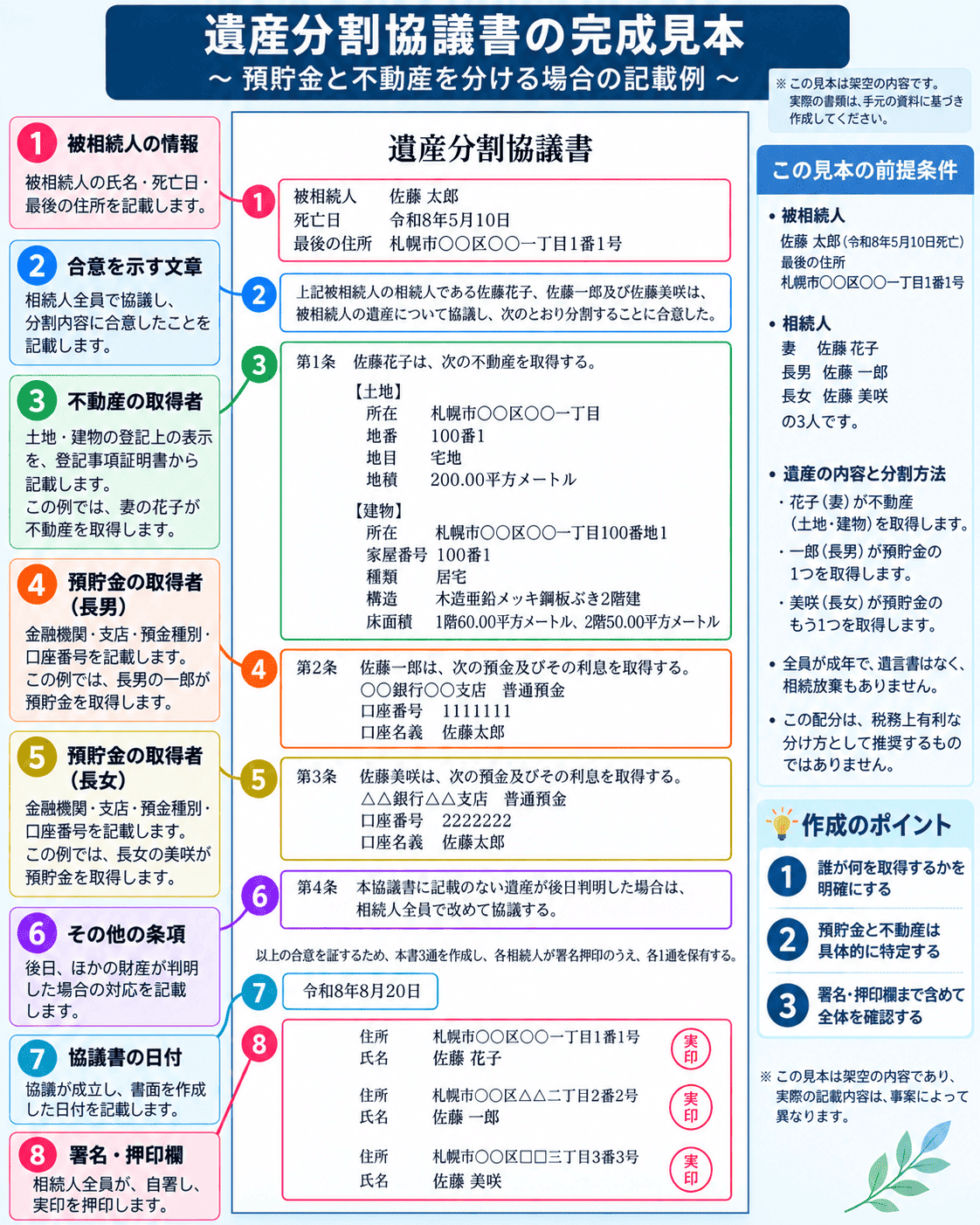 遺産分割協議書の完成見本